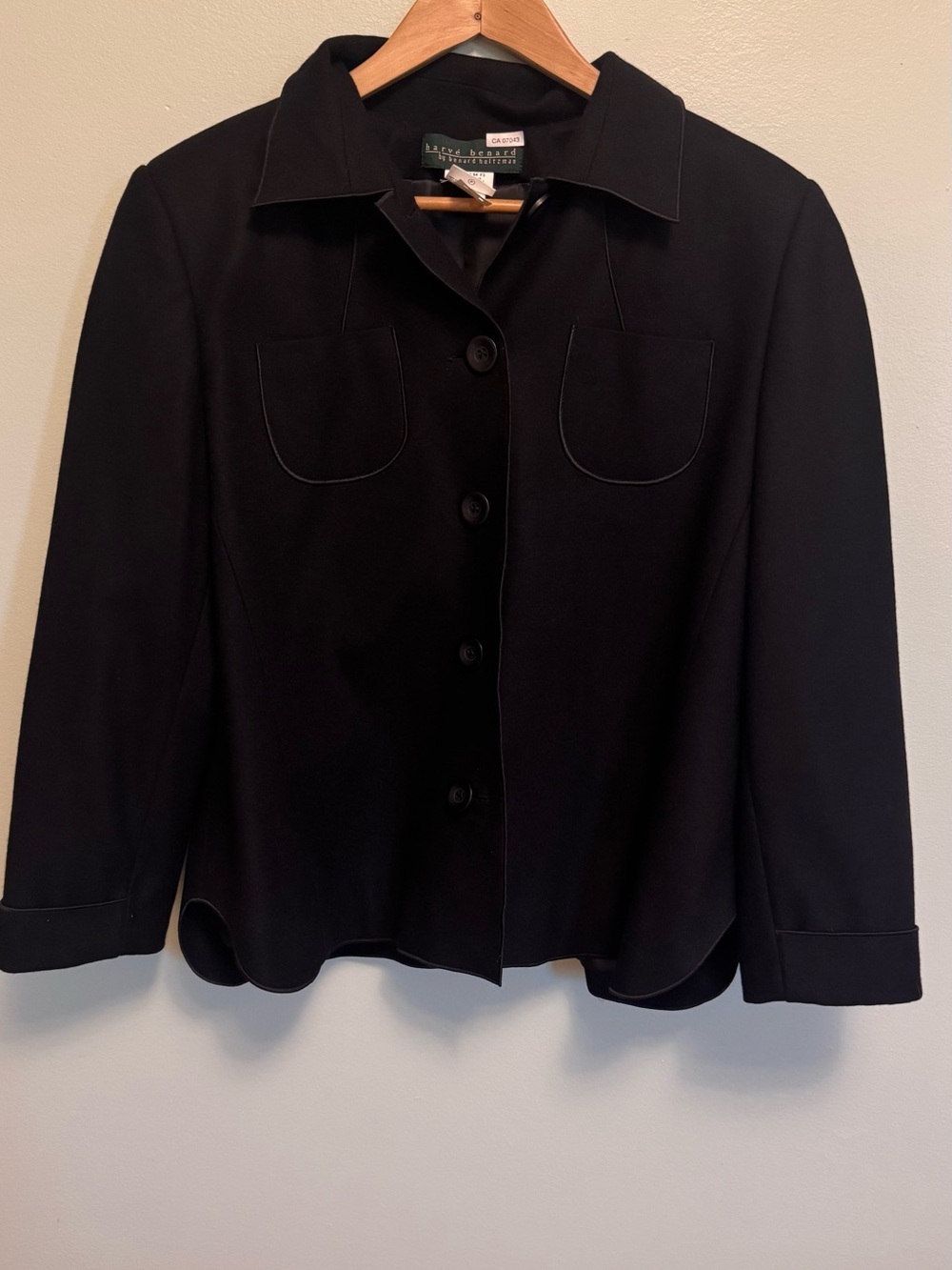Harve Benard Black and Dark Green Label Women's Coat